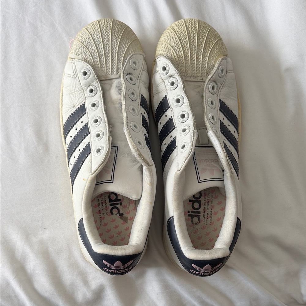 Adidas classic princess version super stars White and navy Athletic Shoes